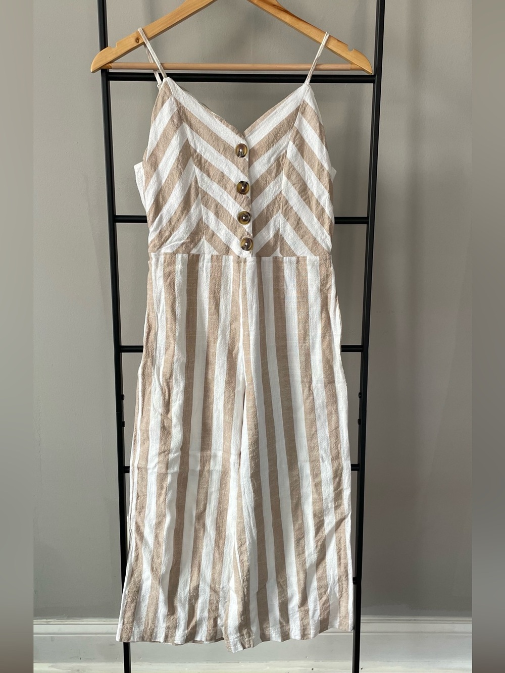 Kensie Striped Linen Jumpsuit